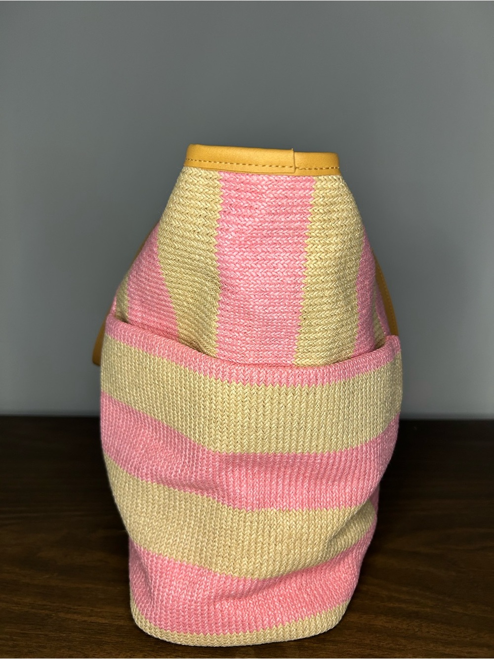 Vera Bradley NWT Candy Pink Stripe Straw Beach Tote Floral Woven Large Zip Bag - Picture 10 of 12